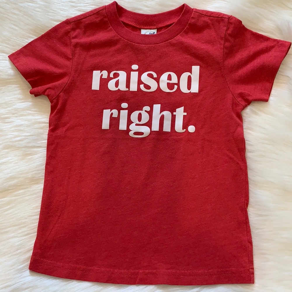 Kavio Red Short Sleeve Tee Shirt - raised right